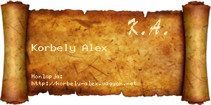 Korbely Alex névjegykártya